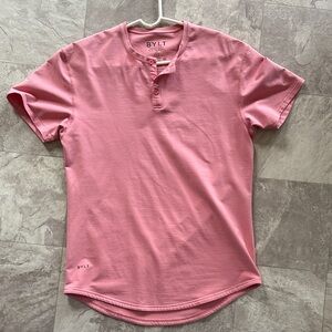 BYLT Basics Short Sleeve Pink Henley